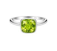Meadows Peridot Lab Grown Cushion Shape Gemstone 925 Sterling Silver Simple Boho Ring Handmade Jewelry R-1911AR_K