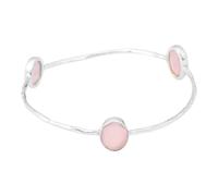 Meadows Pink Chalcedony Gemstone Bracelet 925 Sterling Silver Handmade Womens Jewellery Promise Day, Mom, Easter