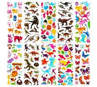 Meafeng Animal Puffy Stickers for Kids, 52 Sheets, 1100 Stickers, 3D, Multicolor, Cartoon, Waterproof, Reusable