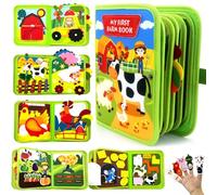 Meafeng Busy Book for Toddlers 1-3 - Montessori Toys Busy Board for 1 2 3 Year Old Boys Girls, Preschool Educational Travel Quiet Activity Book with Life Skills, Sorting, Matching, and Cognitive Games