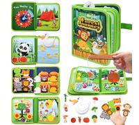 Meafeng Jungle Busy Book for Toddlers 1-3 - Montessori Quiet Activity & Learning Book with Jungle Animals, Educational Toy for 1 2 3 Year Old Boys Girls, Travel Toy for Airplane & Car Trips