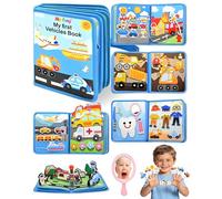 Meafeng Vehicles Busy Board for Toddlers 1-3, Montessori Quiet Activity & Learning Book with Cars, Trucks & Firefighters, Educational Toy for Early Learning, Travel Toy for Car & Airplane Trips