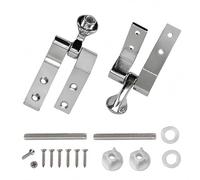 Meaferks Universal Toilet Seat Hinges, Chrome-Plated Metal Hinges with Bolts Screws Nuts,Replacement Parts Sturdy Hinge,1 Set (MFH02)