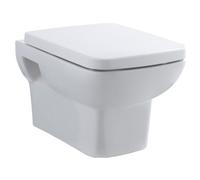 Meaford Square Wall Hung Ceramic Toilet Pan & Soft Close & Seat, 400mm - Balterley
