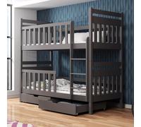 meaford wooden bunk bed without mattress in graphite