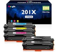 Meagiis 201X 2,800/2,300 Pages High Yield Toner Cartridges Compatible for HP 201X 201A Toner for HP Color LaserJet Pro M252dw M252n MFP M274n M277n M277dw M277c6 CF400X CF401X CF402X CF403X (5 PACK)