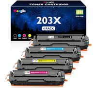 Meagiis 203X 3,200/2,500 Pages High Yield Toner Cartridges Compatible for HP 203X 203A CF540X CF540A Toner for HP Color Laserjet Pro MFP M254dw M254nw M254dn M281fdn M281cdw M281fdw M280nw (4 PACK)