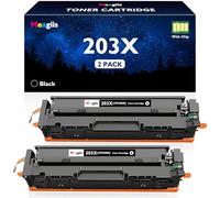 Meagiis 203X Black CF540X Toner Cartridges Compatible with HP 203A CF540A | Compatible with HP Color LaserJet Pro M254dw MFP M281fdw M281fdn M254nw M280nw M254dn M281cdw, High Capacity, 2 Pack