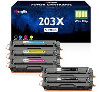 Meagiis 203X Toner Cartridges Compatible with HP 203A M281fdw M254dw CF540X | Compatible with HP Color LaserJet Pro MFP M281fdn M254nw M280nw M254dn M281cdw CF540A, 2 Black 1 Cyan 1 Yellow 1 Magenta