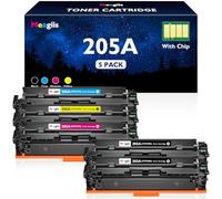 Meagiis 205A Toner Cartridges Compatible with HP M181fw M180n M154A M154NW | Compatible with HP Color LaserJet Pro MFP M180 M181n M180fw M180nw Ink, With Chip, 2 Black 1 Cyan 1 Yellow 1 Magenta