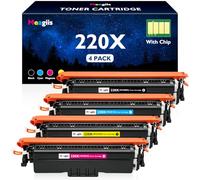 Meagiis 220X With Chip Toner Cartridges Compatible with HP 220A MFP 4302dw | Compatible with HP Color LaserJet Pro 4302fdw 4202dw 4302fdn 4202dn, High Capacity, 1 Black 1 Cyan 1 Yellow 1 Magenta