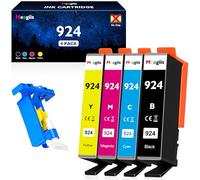 Meagiis (NO CHIP) 924 Ink Cartridges for HP 924 Ink Cartridges Multipack Compatible with HP OfficeJet Pro 8125e 8122e 8124e 8135e 8132e 8134e 8120e 8123e 8133e 8130e 8138e 8139e printer (4 Pack)
