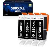 Meagiis PGI-580XXL PGBK Ink Cartridge Replacement for Canon 580XXL ink cartridges for Pixma TR7550 TR8550 TS6150 TS6151 TS6250 TS6251 TS8150 TS8151 TS8152 TS8250 TS8251 TS8252 TS8350 TS705 (4 PGBK)