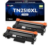 Meagiis TN2510XL TN2510 High Yield Toner Cartridge Compatible with Brother TN-2510XL for Brother DCP-L2627DWE DCP-L2660DW MFC-L2860DWE MFC-L2800DW L2860DW L2827DWXL L2827DW L2827DWE Printer (2 Black)