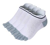 meaiguo Men's Cotton Toe Socks Five Finger Socks Low Cut Athletic Socks for Running 4 Pairs, White/4 Pairs, One Size, (Men A2)