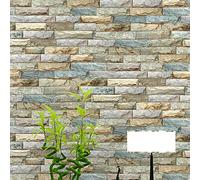 MEAIHOME Modern Minimalist PVC Wallpaper 3D Retro Marble Brick Pattern Living Room Corridor TV Background Wall Shop Decoration Clothing Store Restaurant Hotel Cafe 1.73'W x 32.8'L Non-Pasted