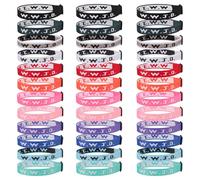 Meajjew 36/45PCS WWJD Christian Bracelets Pack for Women Men, What Would Jesus Do Wristbands Bulk