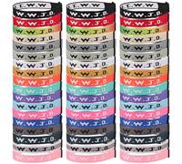 Meajjew 54PCS WWJD Christian Bracelet Pack for Women Men, Christian Gifts Adjustable WWJD Bracelets Bulk - What Would Jesus Do Wristbands, Polyester Fibre, no gemstone