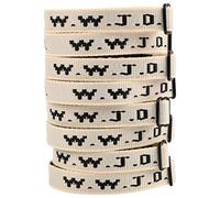 Meajjew 8PCS WWJD Christian Bracelet Pack for Women Men, Christian Jesus Gifts Adjustable WWJD Bracelets Bulk - What Would Jesus Do Wristbands, Polyester Fibre, no gemstone