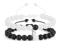 Meajjew Couple Matching Bracelets for bf and gf, Best Friend Promise Bracelet,Stretch Bead Bracelets Jewelry for Him and Her, 5 inches, Beads, no gemstone