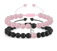Meajjew Couple Matching Bracelets for bf and gf, Best Friend Promise Bracelet,Stretch Bead Bracelets Jewelry for Him and Her, Beads, no gemstone