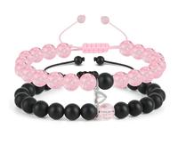 Meajjew Couple Matching Bracelets for bf and gf, Best Friend Promise Bracelet,Stretch Bead Bracelets Jewelry for Him and Her, Adjustable, fitting wrists from 5 to 9 inches, Beads, no gemstone