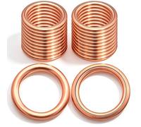 MEAJOO 20 PCS Copper Engine Oil Drain Plug Gasket, Automatic Transmission Oil Cooler Washer Drain Plug O-Ring Replacement for N0138157 Audi VW Porsche(14x20mm)