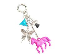 MEAKTSMI Distinctive 3D Dices and Horse Key Holder Lightweight Acrylic Weaving Rope Keychain Retro Pendant Bag Charm Accessory