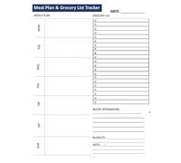 Meal Plan & Grocery List Tracker: A tool (digital or printable) designed to help users organize their weekly meals, track ingredients, and create efficient shopping lists.