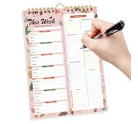 Meal Planner - 21x15cm Weekly Organizer, 52 Sheet Notepad, Fridge Block | Healthy Eating Tool with Family Schedule, Shopping List, Weight Management Use