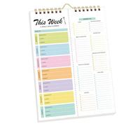 Meal Planner - 52 Sheets Weekly Planners, Meal Organizer Pad, Weekly Grocery List | Food Preparation Notepad For Kitchen Wall Refrigerator Home Shopping Dinner Family Women Men Sun
