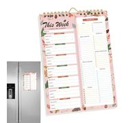 Meal Planner - A4 Weekly Food Journal, Magnetic Fridge Calendar, Reusable Menu Organiser with Dry Erase Board Marker, Meal Planning Pad for Family Diet Plan, Shopping List, Healthy