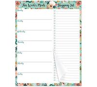 Meal Planner and Shopping List - Weekly Magnetic Notepads 7'' x 9'' Pad with Tear Off Convenient Notepad Magnet Refrigerator or Desk