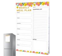 Meal Planner Fridge, Kitchen Fridge Strong Magnet Meal Planning Notepad, 60 Tear-Off Sheets, Highly Efficient Weekly Planning for Grocery Shopping Lists, Home Organization, Easy to Use, Reusable