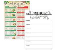 Meal Planner Magnetic Weekly Meal Planner Fridge Whiteboard Magnetic, Planning List Wipe Board with1 Kidney-Friendly Food Chart for Kitchen Office