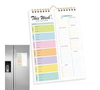 Meal Planning Notebook - Weekly Notebook with 52 Sheets, Meal Planner Notebook - For Healthy Eating, Weight Loss Family Home Kitchen Refrigerator Wall Spending 20 x 15 cm
