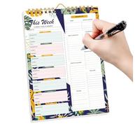 Meal Planning Notebook, Weekly Planner, 52 Sheets, Notepad for Meal Planning - for Weight Loss Feeding Family Home Kitchen Refrigerator Wall Spending 20 x 15 cm