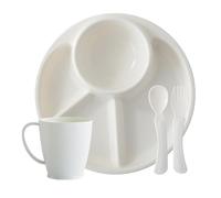 Meal Plate Set, Reusable Lunch Tray with Multiple Compartments, Durable Dinnerware Set, 23.2x23.2x4.5cm, Reusable Design, Easy to Clean, Perfect for Parties, Catering, Christmas