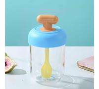 Meal prep container with screw top lid and silicone seal, includes spoon for easy access, made from glass for overnight oats and salads (Orange)