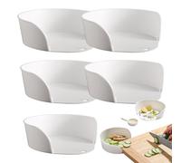 Meal Prep Containers - Food Preparation Tray for Cutting Board, Set of 5 Pieces Utensils Kitchen Storage Home Restaurant Salad Fruit Vegetable Dessert