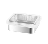 Meal Prep Containers with Strainer - 19x19x5cm Airtight Stackable Meal Prep
