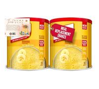 Meal Replacement with SlimFast Banana Meal Shake Powder 10 Servings 365g Pack of 2 Bundle with Fancy Labels Thank You Card | Healthy Shake for Balanced Diet Plan with Vitamins and Minerals