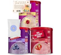 Meal Replacement with SlimFast Strawberry, Blueberry And Raspberry & White Chocolate Meal Shake Powder 365g 10 Servings Bundle with Fancy Labels Thank You Card | Healthy Shake for Balanced Diet Plan