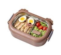 Meal Storage Case - Insulated Food Bowl Container, Bear Shape Design Box, Compartment Lunch Organizer Unit, Daily Carry Meal Holder | Thermal Salad Bowl Enabling Food Separation Across Routine Eating
