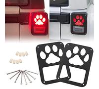 MEALAM Tail Light Cover Compatible with Jeep Wrangler JK/JKU 2007-2018, Aluminum Alloy Taillight Cover Guard with Dog Paw Shape Decorative Protector Exterior Accessories (1 Pair)
