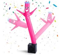 Mealivos Mini Wacky Waving Inflatable Tube Guy with Blower - Funny Desktop Decoration Mini Inflatable Tube Man White Elephant Gift for Office Home Party Store- Rose red