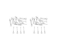 Mealoodiousmusea 2 set 20 Pieces Fish Skull Articulated Shanks Fish Spine for Fly Tying DIY Tool 25mm, Silver