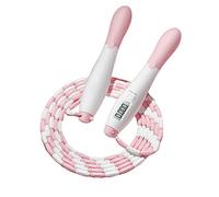 Mealoodiousmusea Children Soft Beaded Segment Jump Rope Skipping Rope with Counters Portable Pink