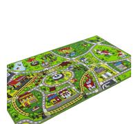 Mealoodiousmusea Edge Wrapped Game Carpet,80x120cm For Home Easy To Clean | Polyester material,City transportation toy blanket*1,green,Edge Wrapping,Anti - slip,Easy to Clean,Quick Drying