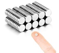 MEALOS 100pcs 6mmx2mm Silver Magnets - Tiny Round Magnets for Crafts & Miniatures - Durable & Easy to Remove - Comes with Storage Case